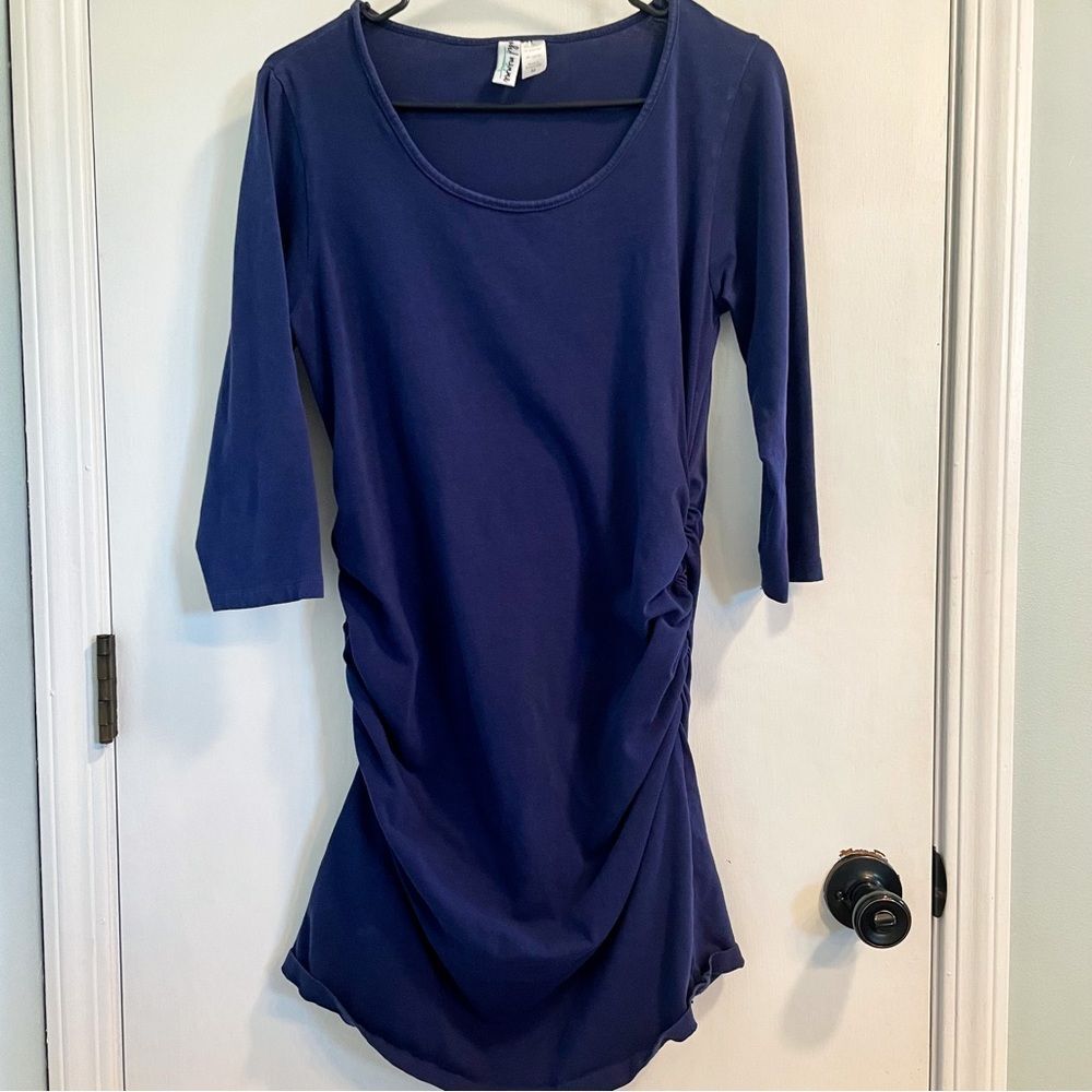Oh! Mamma Maternity Dress 3/4 Sleeve | Medium | Navy | Cotton Spandex Blend